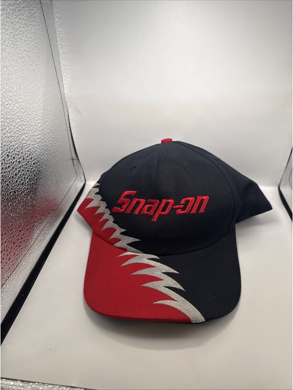 Snap On Tools Vintage Black Red Snapback Saw Shark Tooth Adjustable Hat Cap